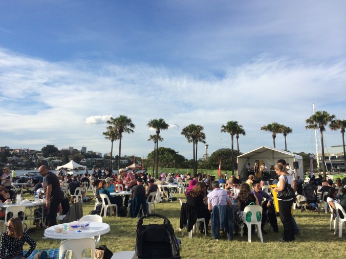 Food and wine tents at the annual Pyrmont Festival