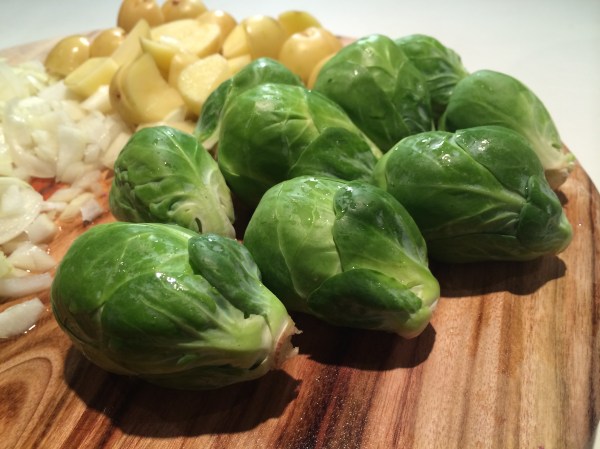 Freshly washed brussel sprouts